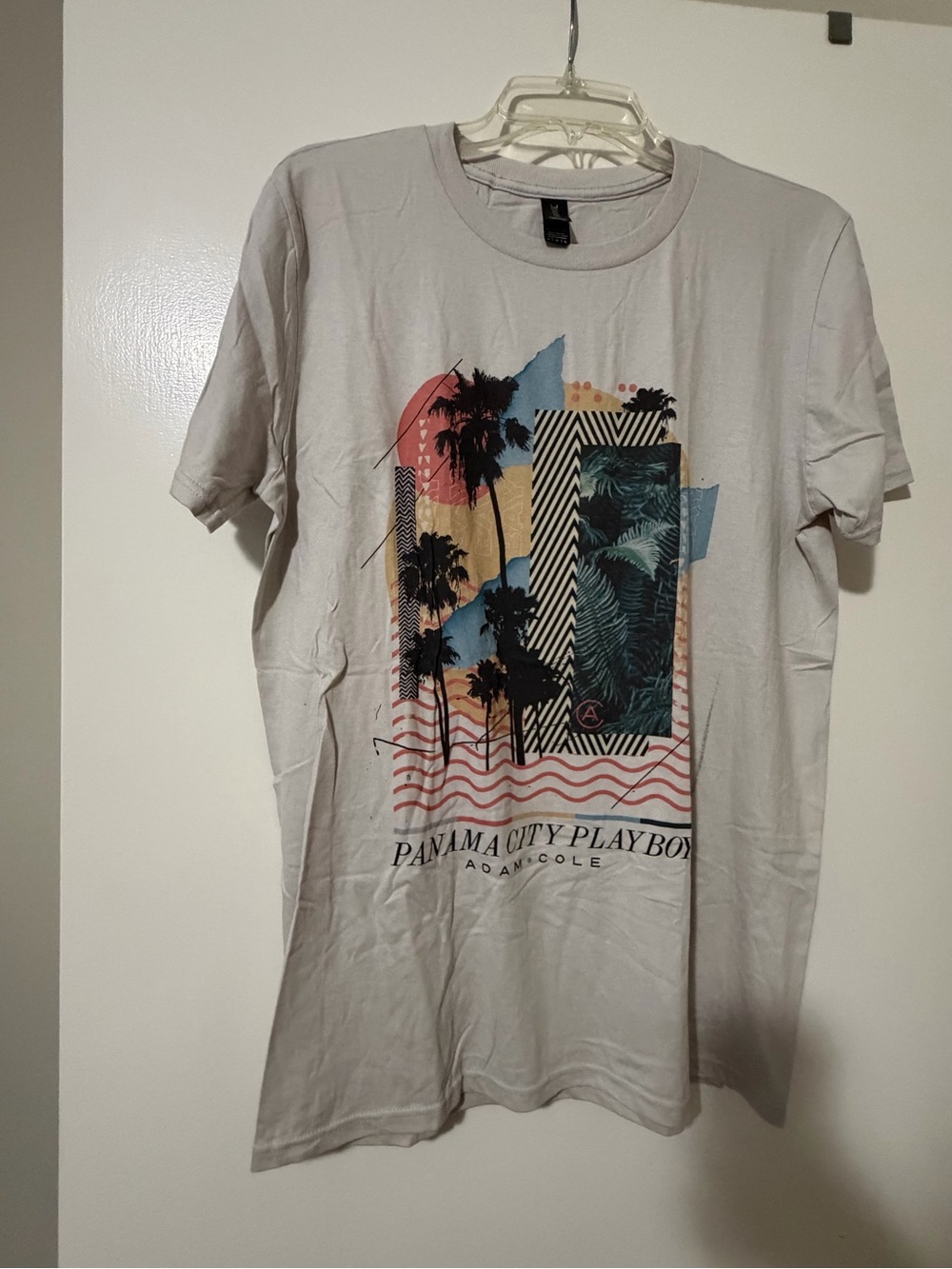 AEW WWE Adam Cole Shirt: Panama City Playboy Graphic Tee - Light Gray